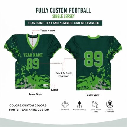 Custom Sublimated Football Jersey – Green