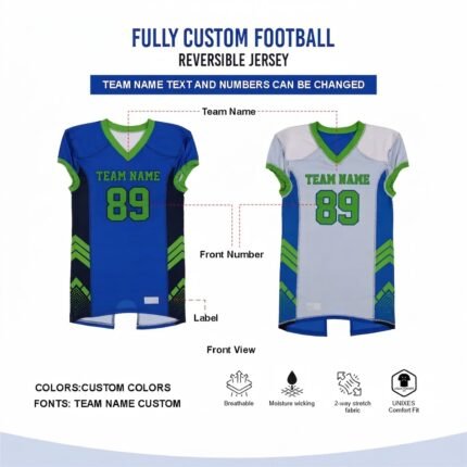 Custom Sublimated Football Reversible Jersey