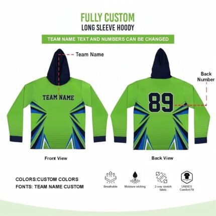 Custom Sublimated Long Sleeve Hoodie