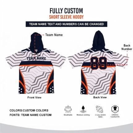 Custom Sublimated Short Sleeve Hoodie