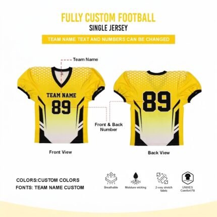 Custom Sublimated Football Jersey – Yellow