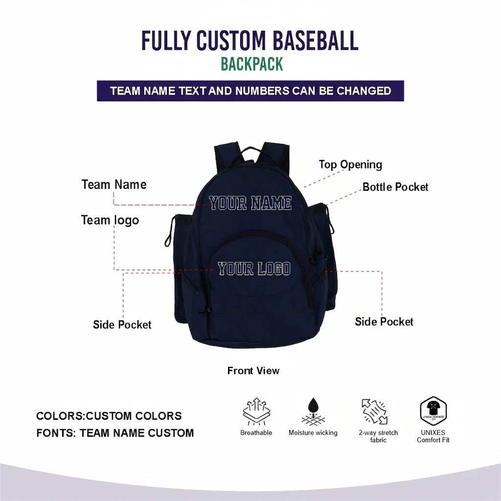 Custom Sublimated Baseball Backpack 1