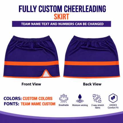 Custom Sublimated Cheerleading Skirt – Purple