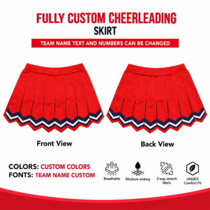 Custom Sublimated Cheerleading Skirt – Red