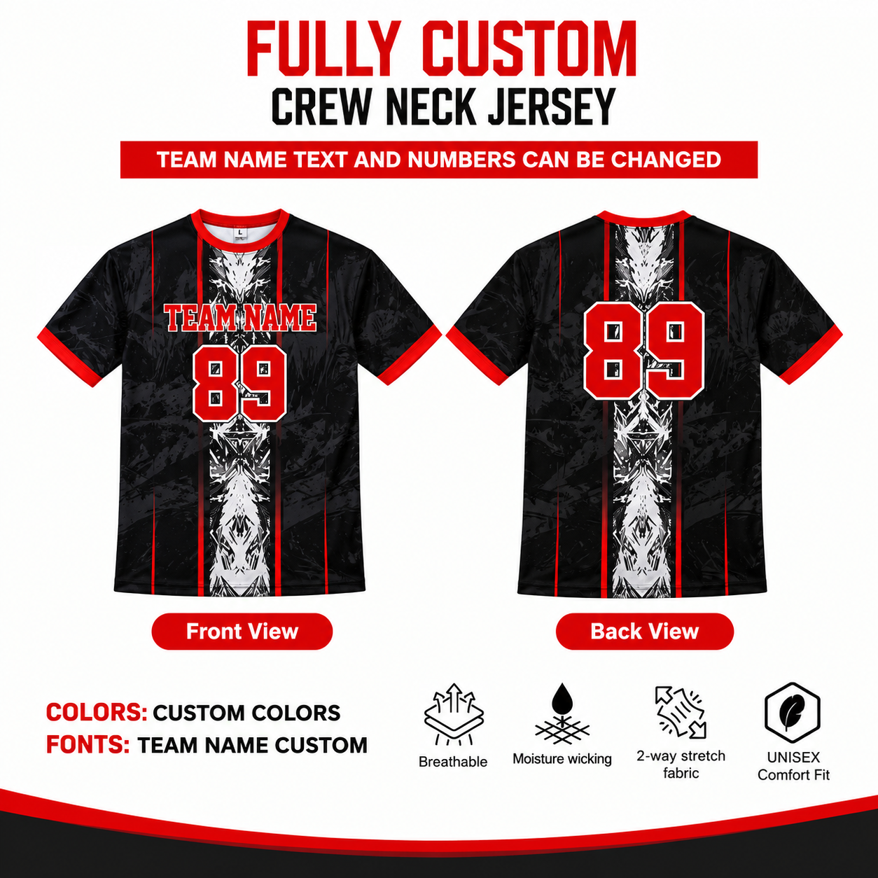 Custom Sublimated Crew Neck Shirt 1