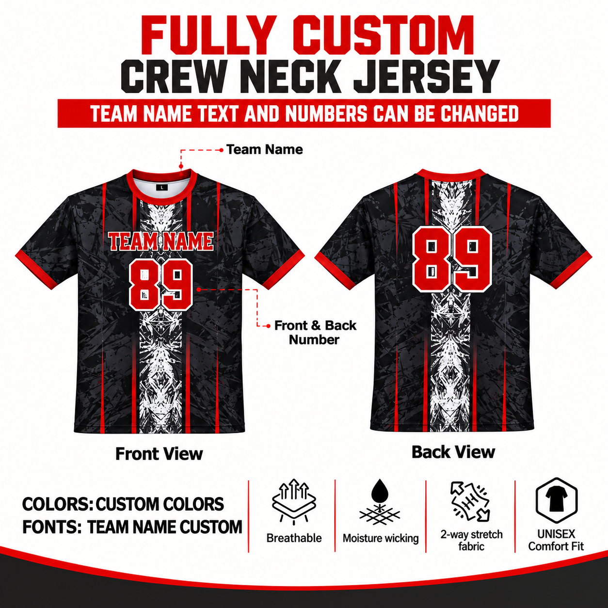 Custom Sublimated Crew Neck Shirt 1
