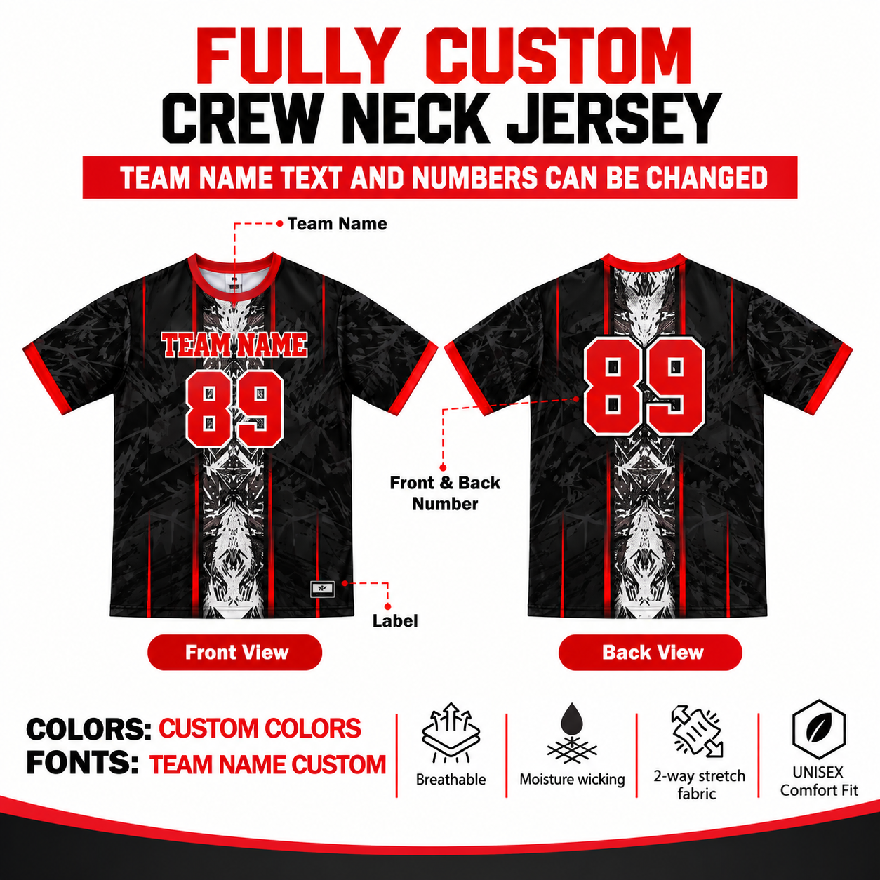Custom Sublimated Crew Neck Shirt 1