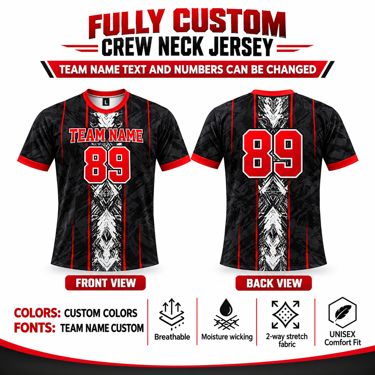 Custom Sublimated Crew Neck Shirt 1