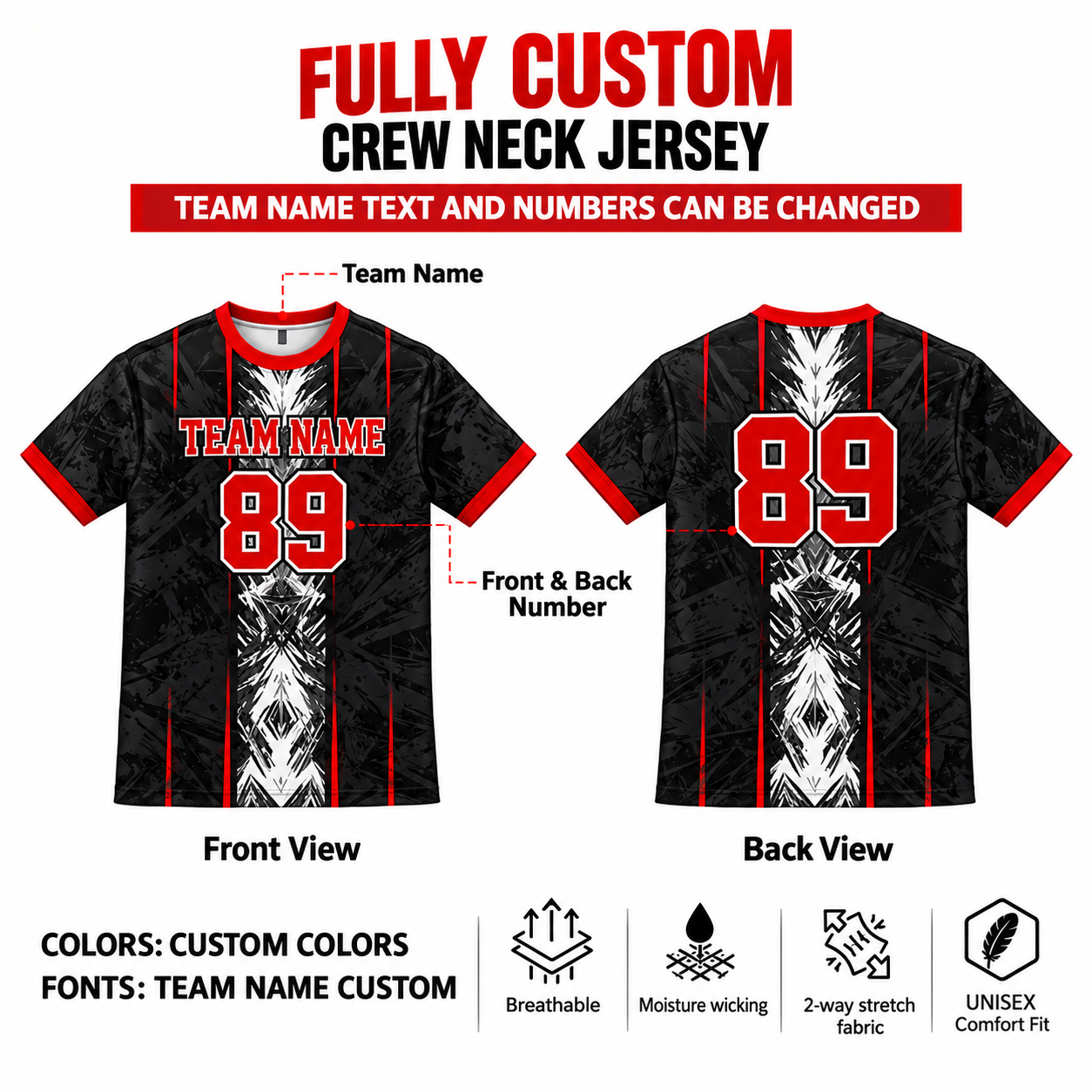 Custom Sublimated Crew Neck Shirt 1