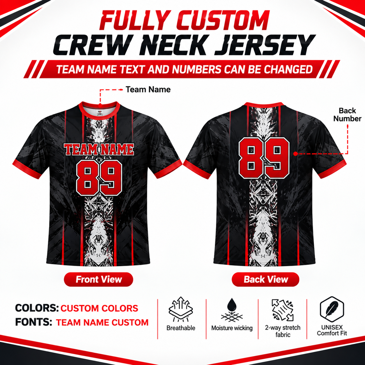 Custom Sublimated Crew Neck Shirt 1