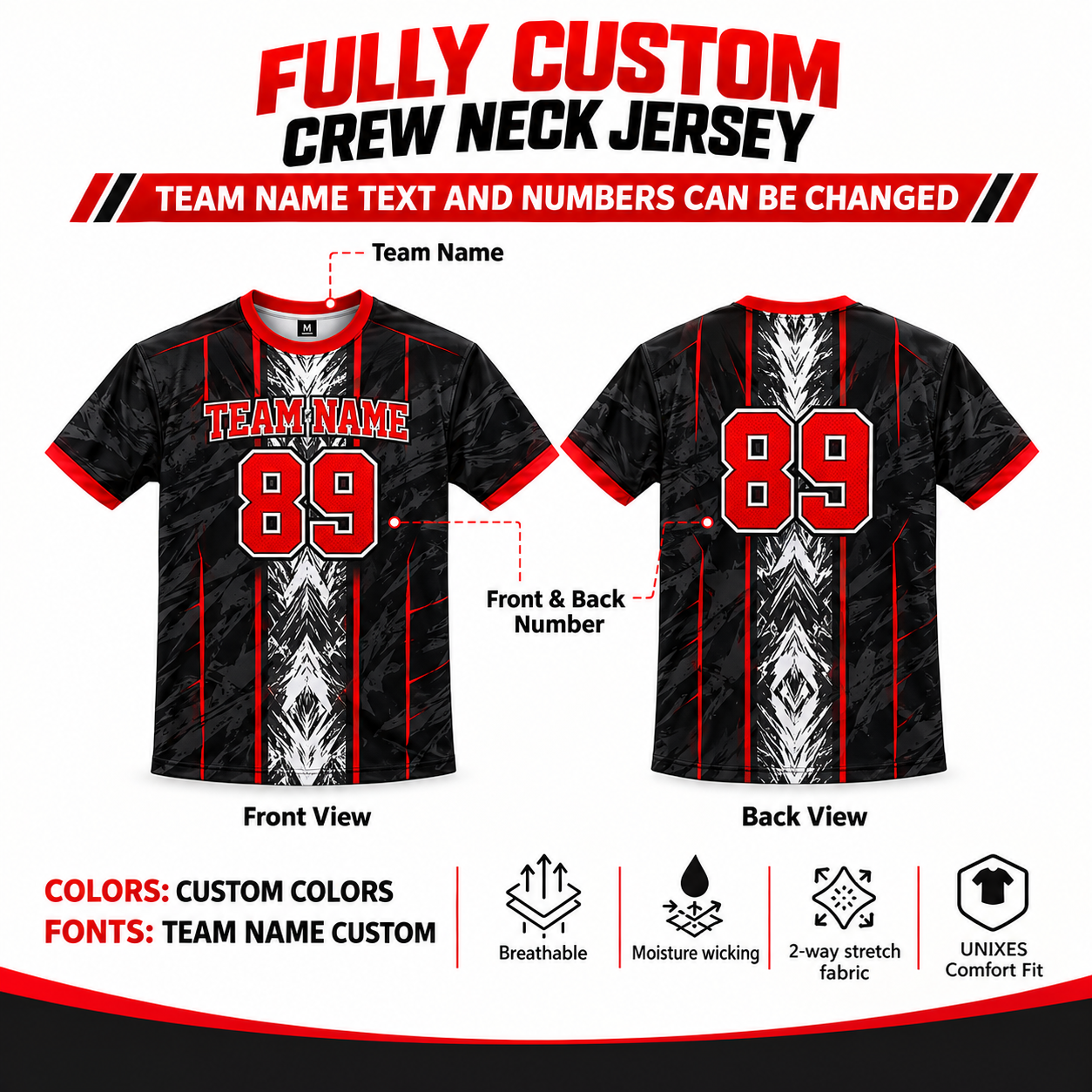 Custom Sublimated Crew Neck Shirt 1