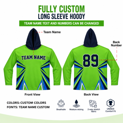 Custom Sublimated Long Sleeve Hoodie