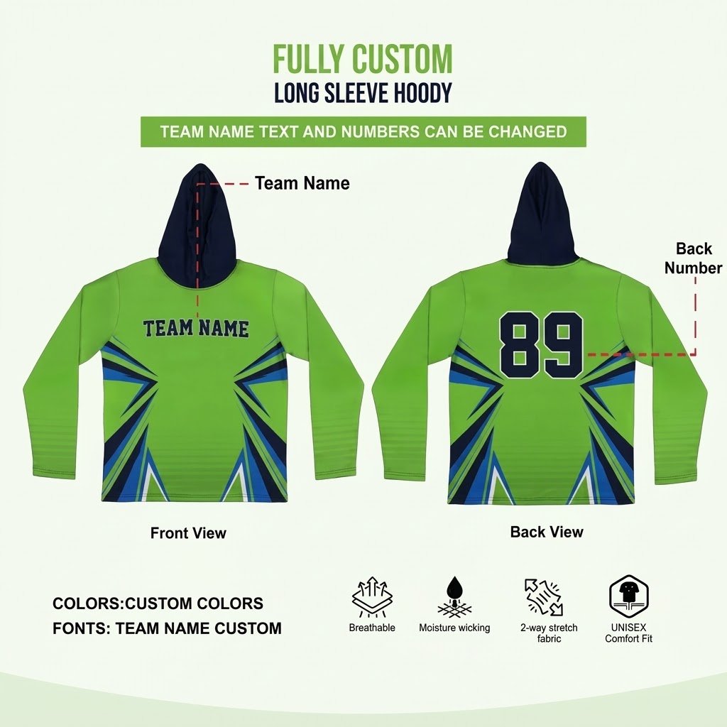 Custom Sublimated Long Sleeve Hoodie 1