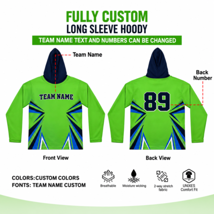 Custom Sublimated Long Sleeve Hoodie
