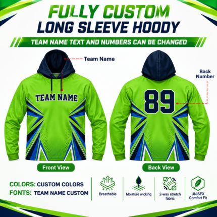 Custom Sublimated Long Sleeve Hoodie