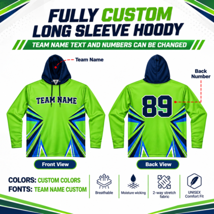 Custom Sublimated Long Sleeve Hoodie