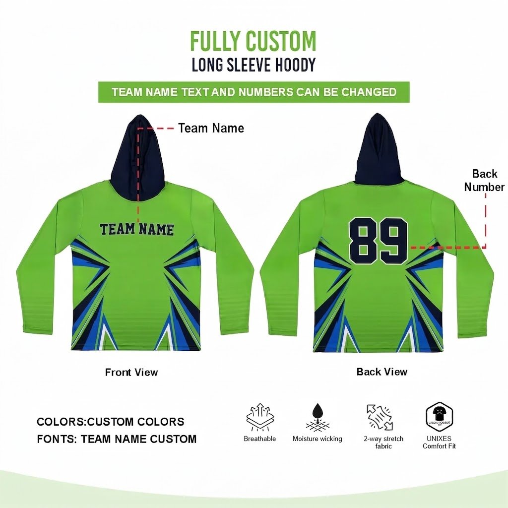 Custom Sublimated Long Sleeve Hoodie 1