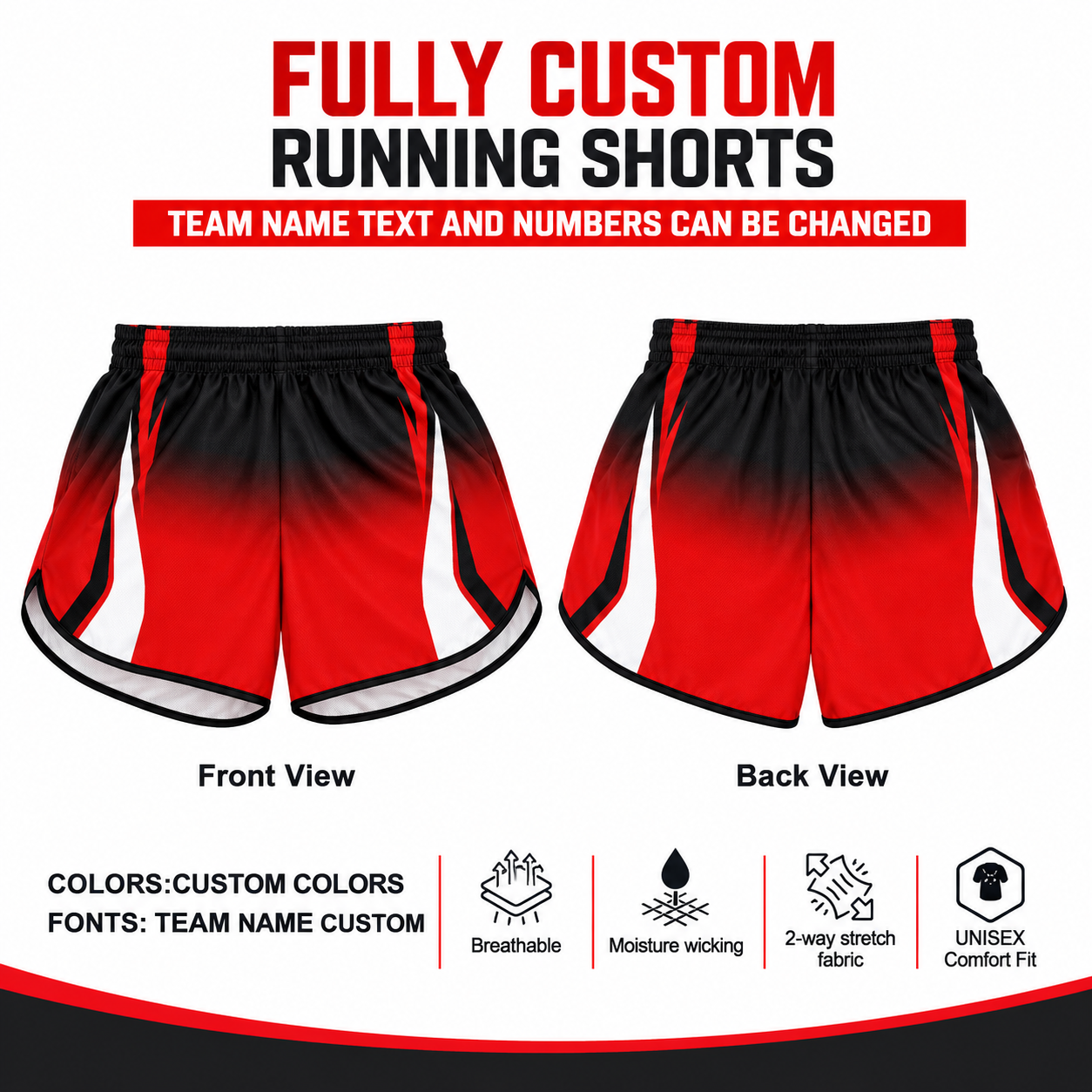 Custom Sublimated Running Shorts 1