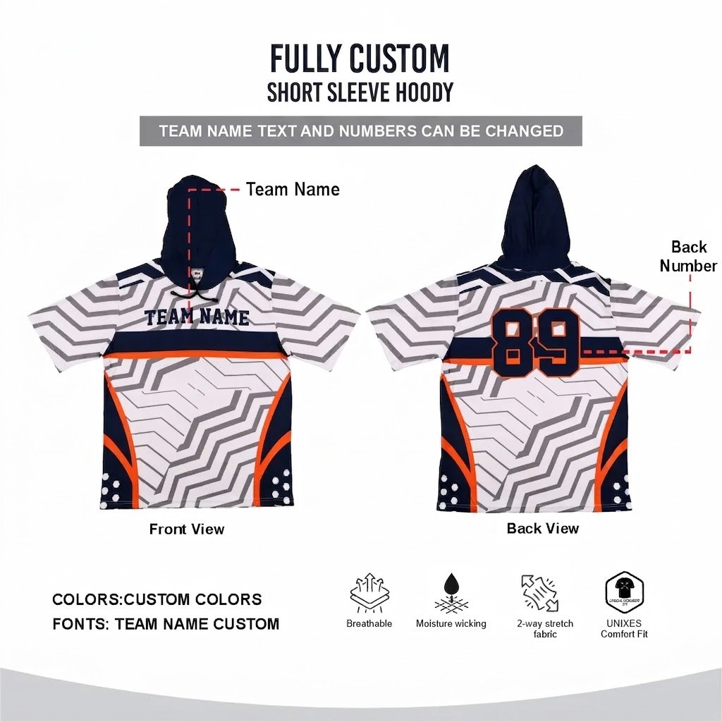 Custom Sublimated Short Sleeve Hoodie 1