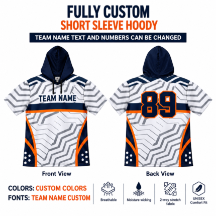 Custom Sublimated Short Sleeve Hoodie