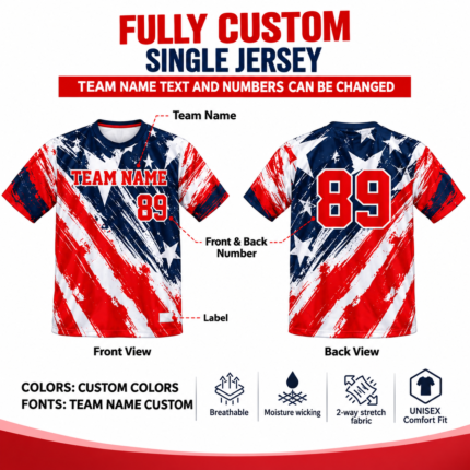 Custom Sublimated Single Shirt – Red/Black