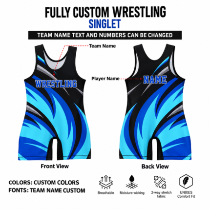 Custom Sublimated Wrestling Singlet – One Piece