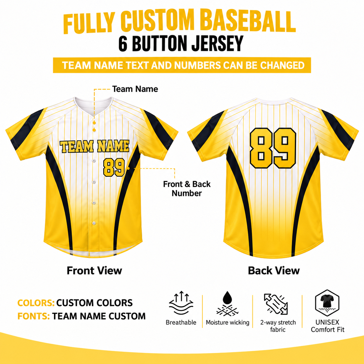 Men’s Sublimated Baseball 6 Button Jersey 1