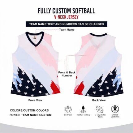 Custom Sublimated Softball Jersey – VNeck